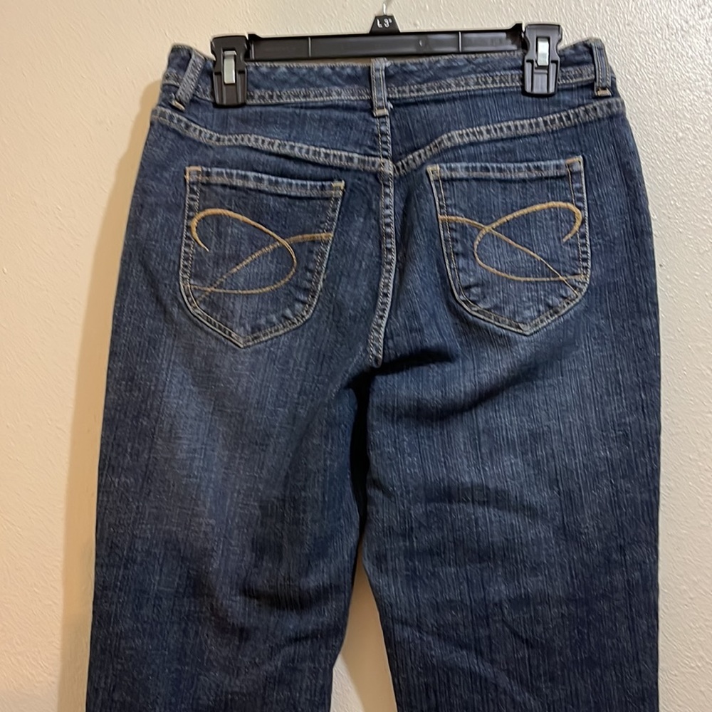Chico’s platinum denim dark blue jeans. Size Chico 1/ short. - Picture 6 of 7
